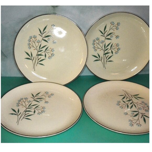 Taylor Smith Plates Petal Lane Pattern Set Of 4 Dining Settings Replacements - Picture 1 of 5